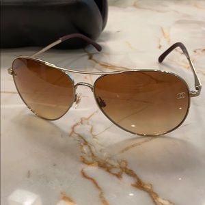 Chanel Aviator Sunglasses 4189 Silver - Brand new